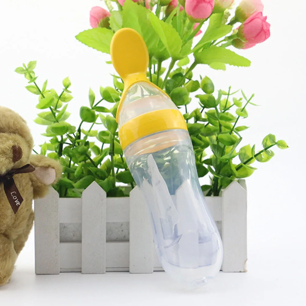 

90 Ml Rice Cereal Bottle Baby Spoon Feeder Food Bottles for Newborn Toddler Silicone Infant Feeder Safe Easy Squeeze Pureed