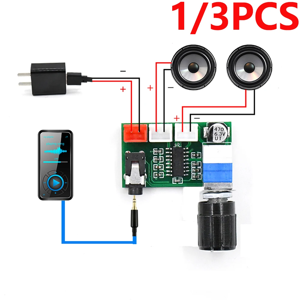 1/3 Stück XH-A157 PAM8403 2*3W Mini Digitaler Zweikanal-Audioverstärker DIY Lautsprecher USB 5V Kleiner Stereo-Verstärker Verstärkerplatine