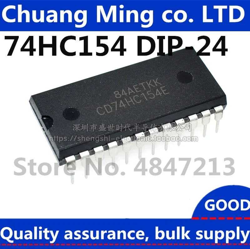 Free shippin 10pcs/lots 74HC154 CD74HC154E DIP-24 4-16 line decoder/data separator IC in stock!