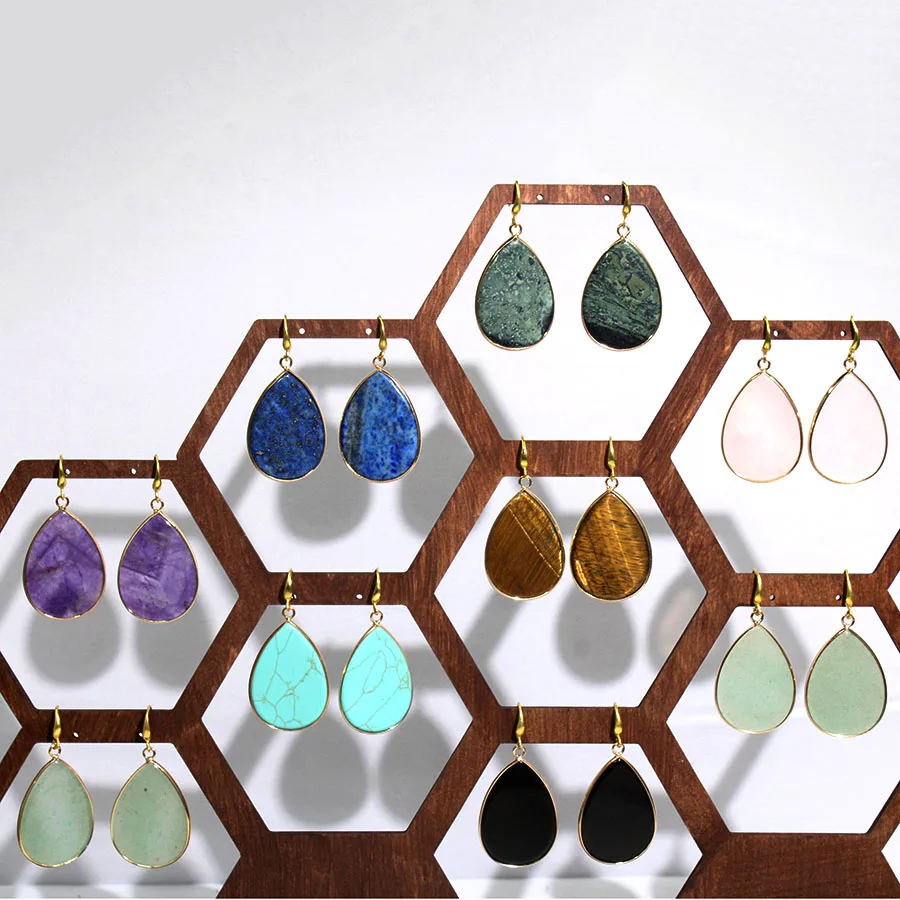 

5 пар натуральных камней, кристаллов, натуральный полудрагоценный камень, серьги-капли, ювелирные изделия для самостоятельного изготовления женщин, подарки, оптовая продажа