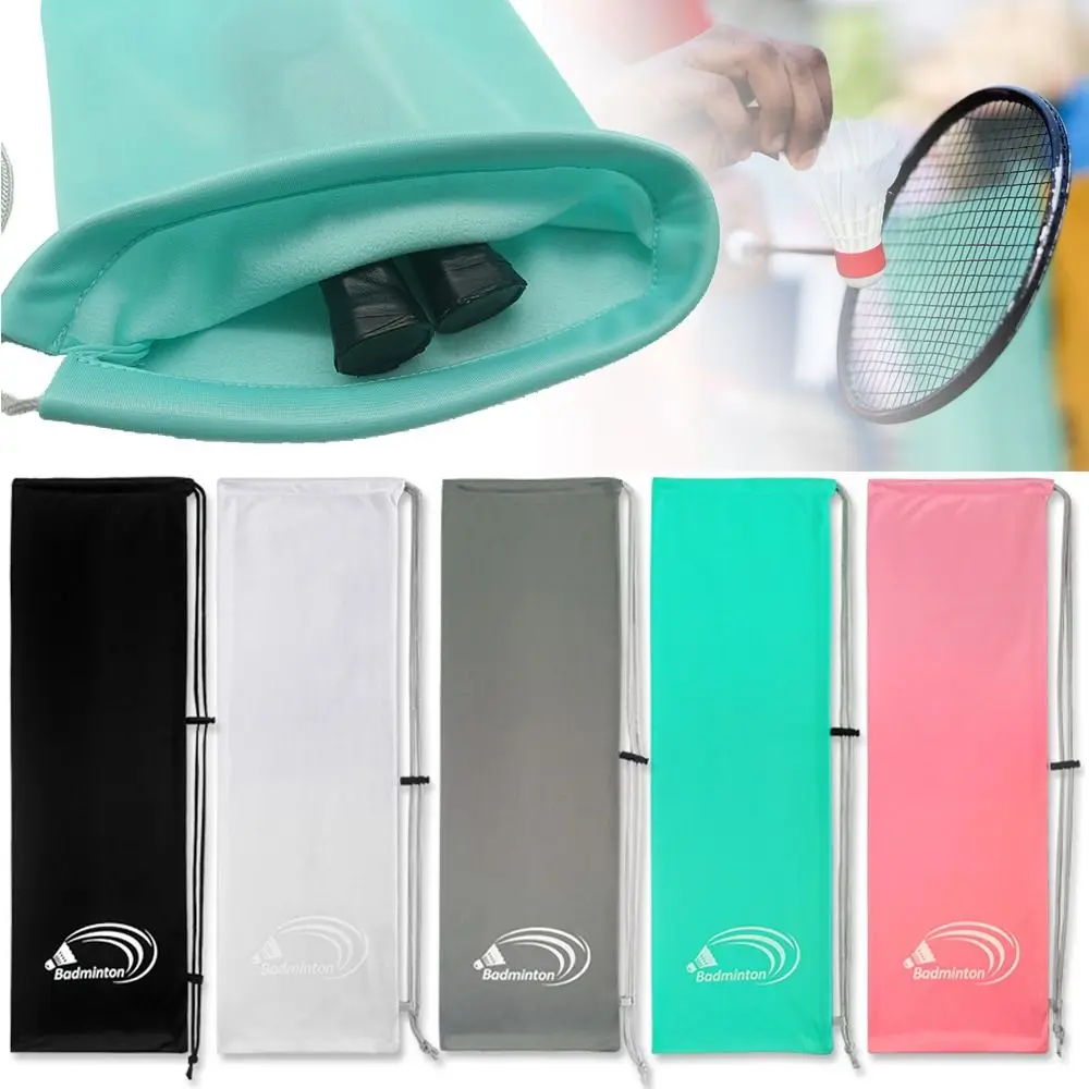 

Мягкая черная сумка для ракеток для бадминтона, утолщенная, износостойкая, защитный рукав, спортивные принадлежности, устойчивая к грязи, карман на шнурке