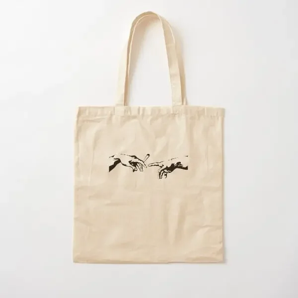 

The Creation Of Adam Lineart Die Ersch Canvas Bag Women Casual Reusable Shoulder Bag Fashion Printed Unisex Handbag Fabric
