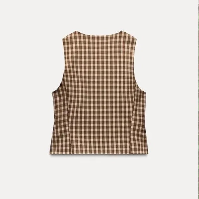 سترة مطبوعة ضيقة مناسبة لفصل الربيع 2025 مجموعة أزياء نسائية مع تنورة مربعة وسراويل من ماركة Z بدون أكمام مجموعة أنيقة #5