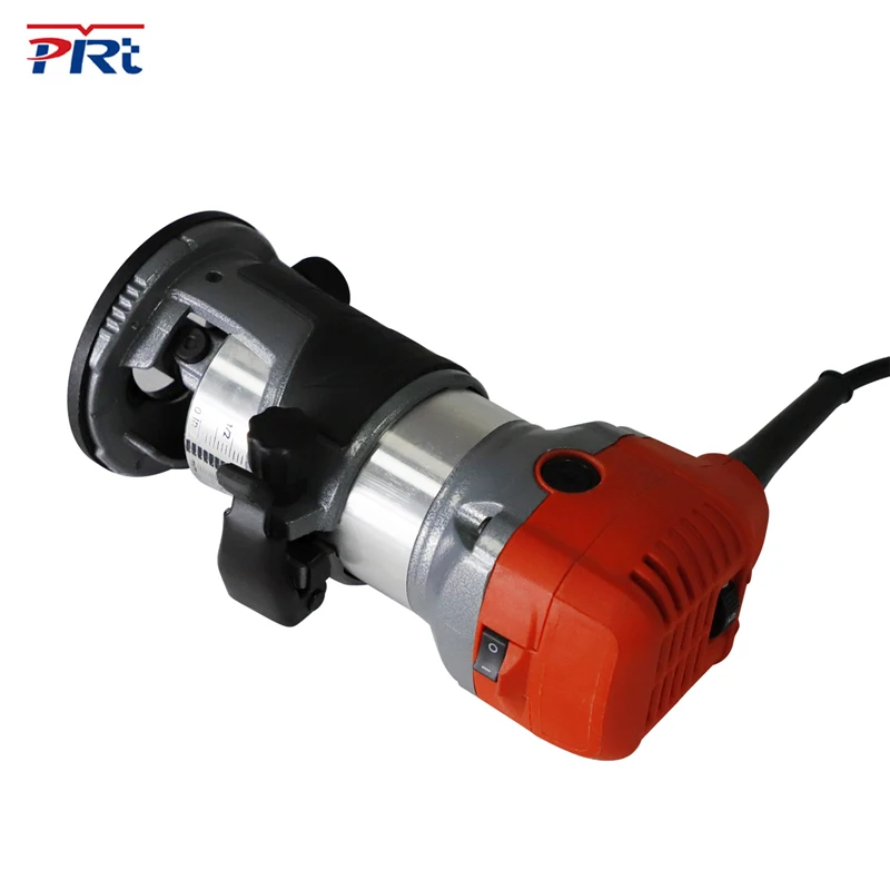 PRTCNC Trimmer Router Tools for Woodworking,Spindle Diameter 65mm, Fixed Base Wood Router,6 Variable Speeds, Edge Guide, Roller