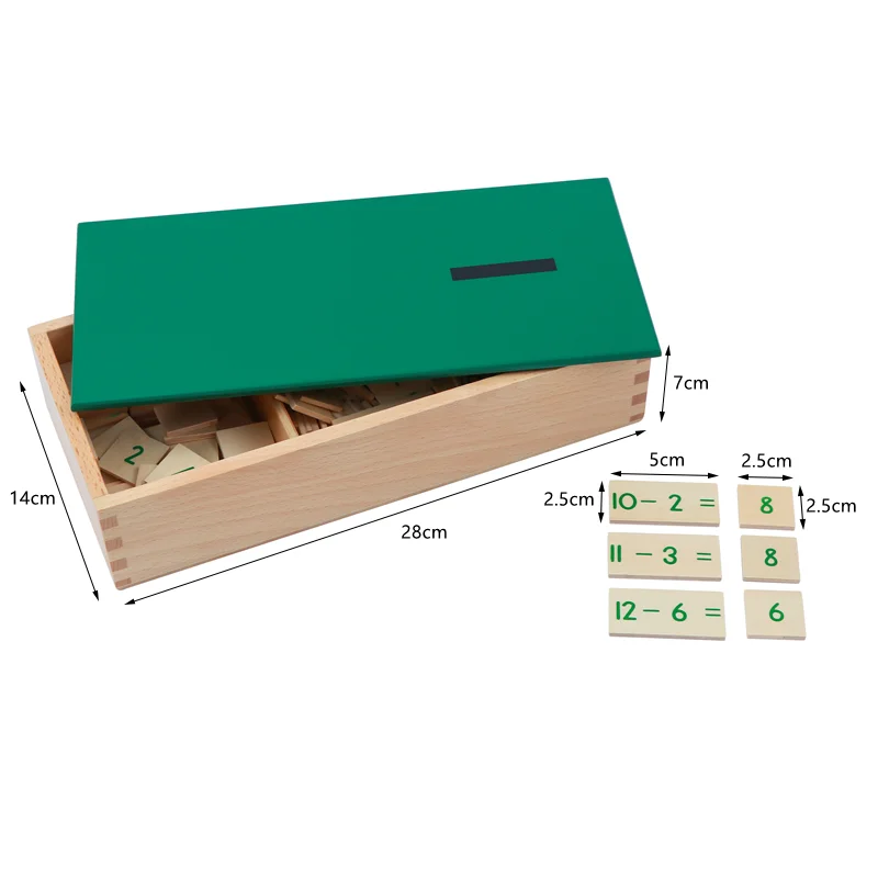 Montessori Math Toys Subtraction Equations and Differences Box Tables of Arithmetic Learning Tools Mathematics Educational Game