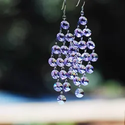 Crystal earrings long water drop fairy style earrings ethnic retro earrings