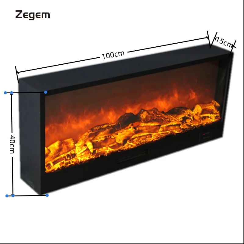 Modern LED Electric Fireplace Insert 100*15*40cm With Remote Control For Home Or Hotel Use