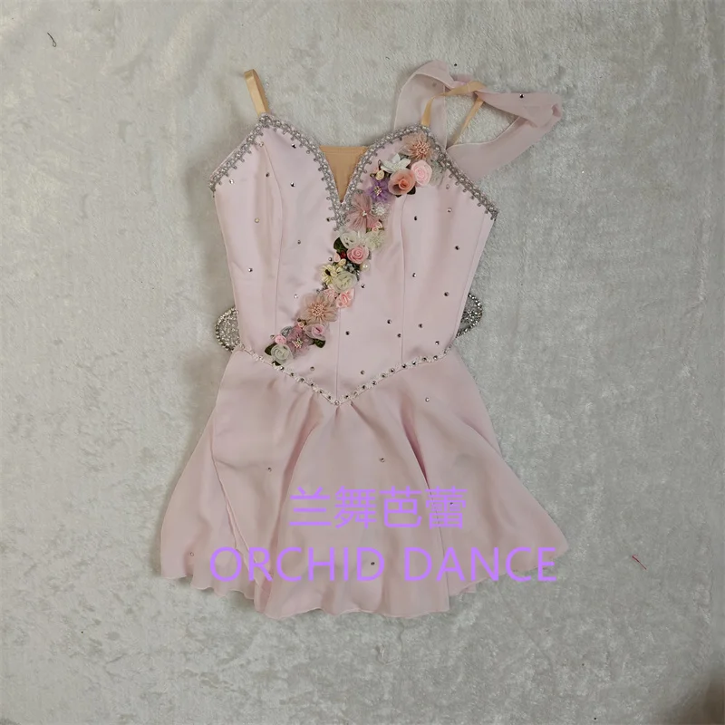 BT01718 Profesjonalne, szyte na miarę kostiumy sceniczne dla dziewcząt, różowe sukienki baletowe do występów lirycznych