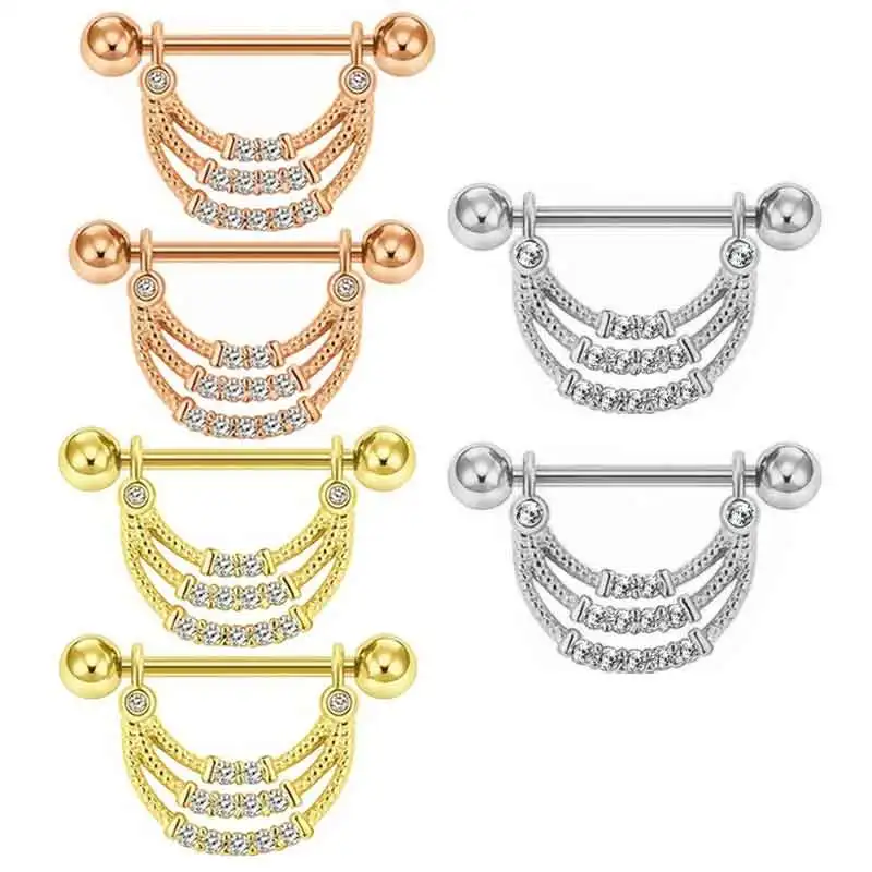 

Stainless Steel Heart-Shape Nipple Piercing Jewelry Straight Barbell Nipple Rings 16mm SWholesales 14G Nipple Barbell for Women