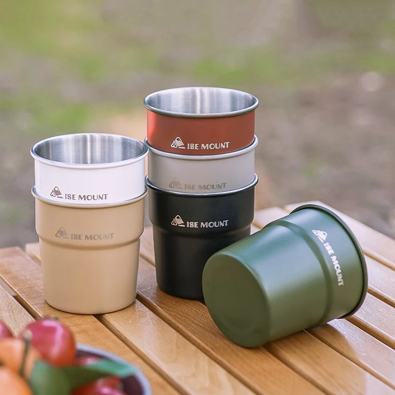 Outdoor Stainless Steel Water Cups, Camping Beer Cups, Portable Picnic Coffee Cups, Multiple Colors, 4 Pcs, 6 Pcs