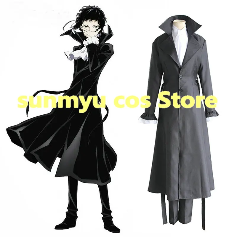

Bungo Stray Dogs Akutagawa Ryunosuke Cosplay Costume Custom Size Grey Coat