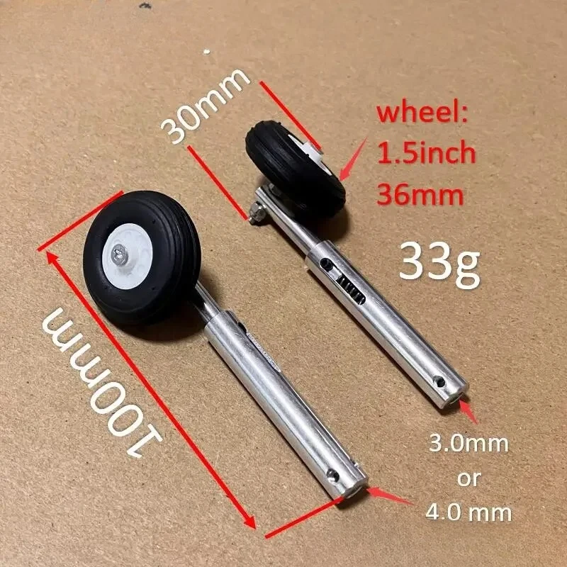 

36mm PU Wheels H:100mm Lightweight Aluminum Alloy Anti-Vibration Landing Gears D3/4 for Retractable LG RC Airplane Models Parts