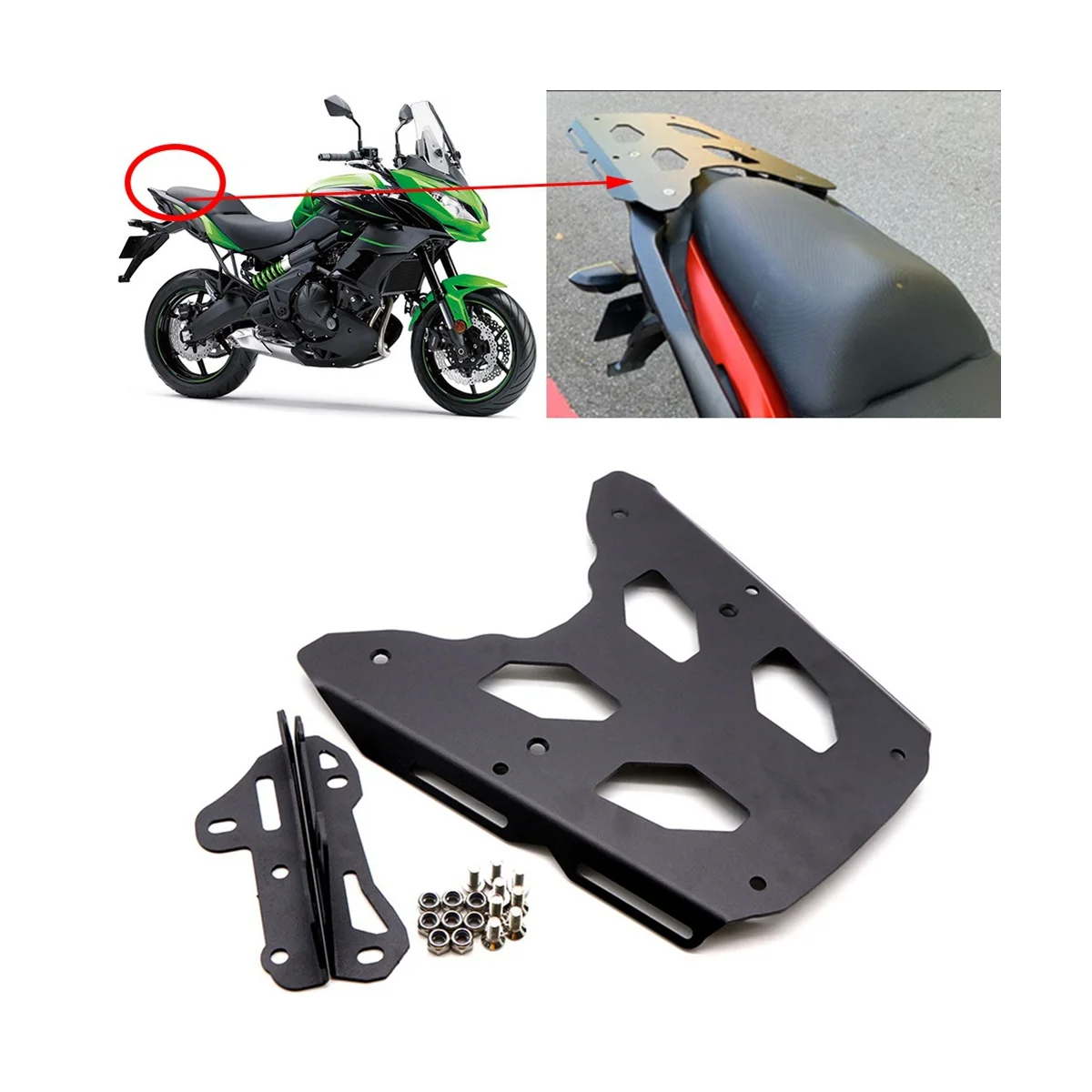 

Motorcycle Rear Luggage Rack Carrier Support Shelf Tail Trunk Holder Bracket for KAWASAKI VERSYS 650 Versys650