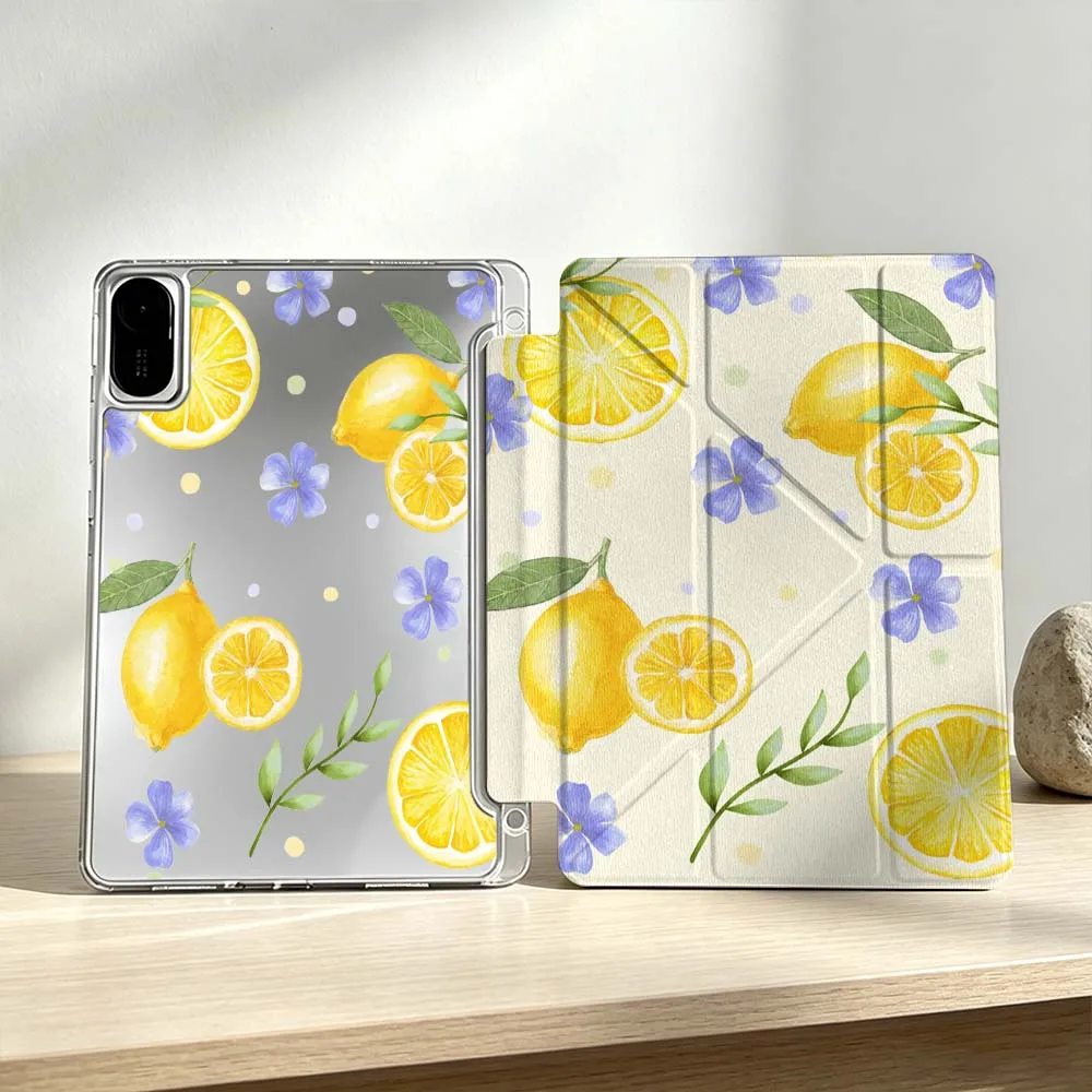 

Stylish Lemon Pattern For Xiaomi Mi Pad 8 7 6 5 Pro Redmi Pad SE 2 Poco Pad Foldable 3Y Tablet Case Soft