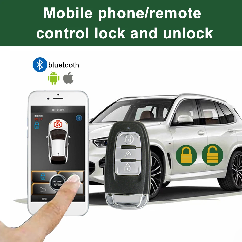 GIORDON Universal 12V Car Remote Car Start-Stop Kit, PKE Keyless Entry,Auto-sensing central locking