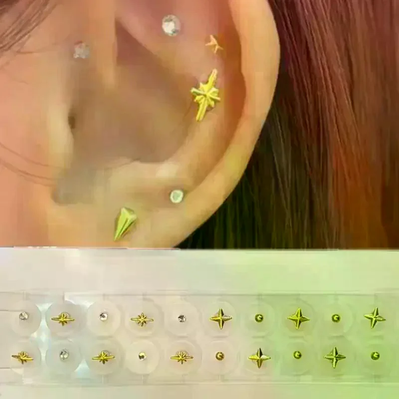 20 Patches Fashion Exquisite Star Shape Ear Point Stickers Ear Pressure Stick Acupuncture Auricular Ear Stickers Massage