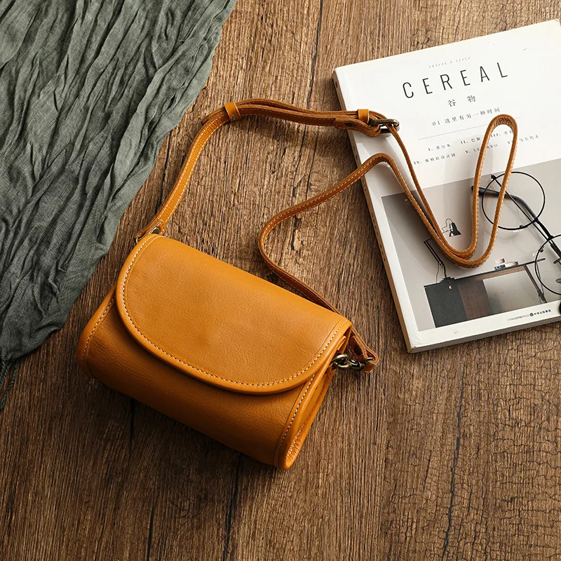 

Genuine Cow Leather Shoulder Bags Women Versatile Casual Female Chic Trendy Ladies Solid Color Simple Style Daily Crossbody Bag