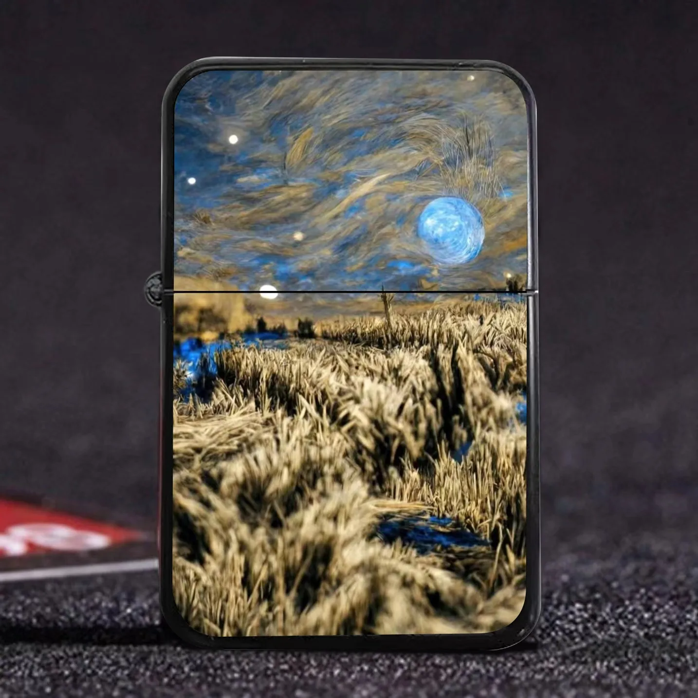 Vanishing Her Van Gogh Oil Painting Star Moon Night Kerosene Lighter Metal Kerosene Lighter Creative Lighter Gift