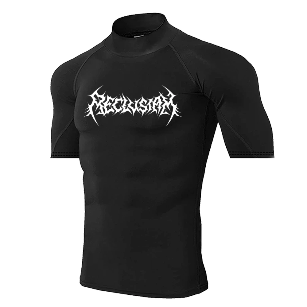 Men's Graphic Compressed Shirt Short-sleeved Gym Workout T-shirt Sports Quick-drying Bottomed Sweatshirt Training Tops S-3XL