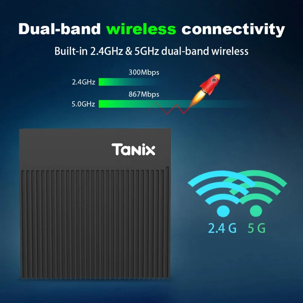 Tanix X4 Amlogic S905X4 صندوق التلفزيون الذكي أندرويد 11 4G 32G 64G 2.4G & 5G ثنائي النطاق واي فاي 100M 4K HD الذكية فك التشفير AV1 مشغل الوسائط