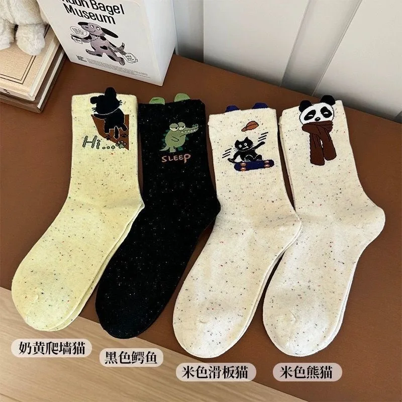 Cute Cartoon Women Socks Mid Calf Socks High Quality Fashion Socks