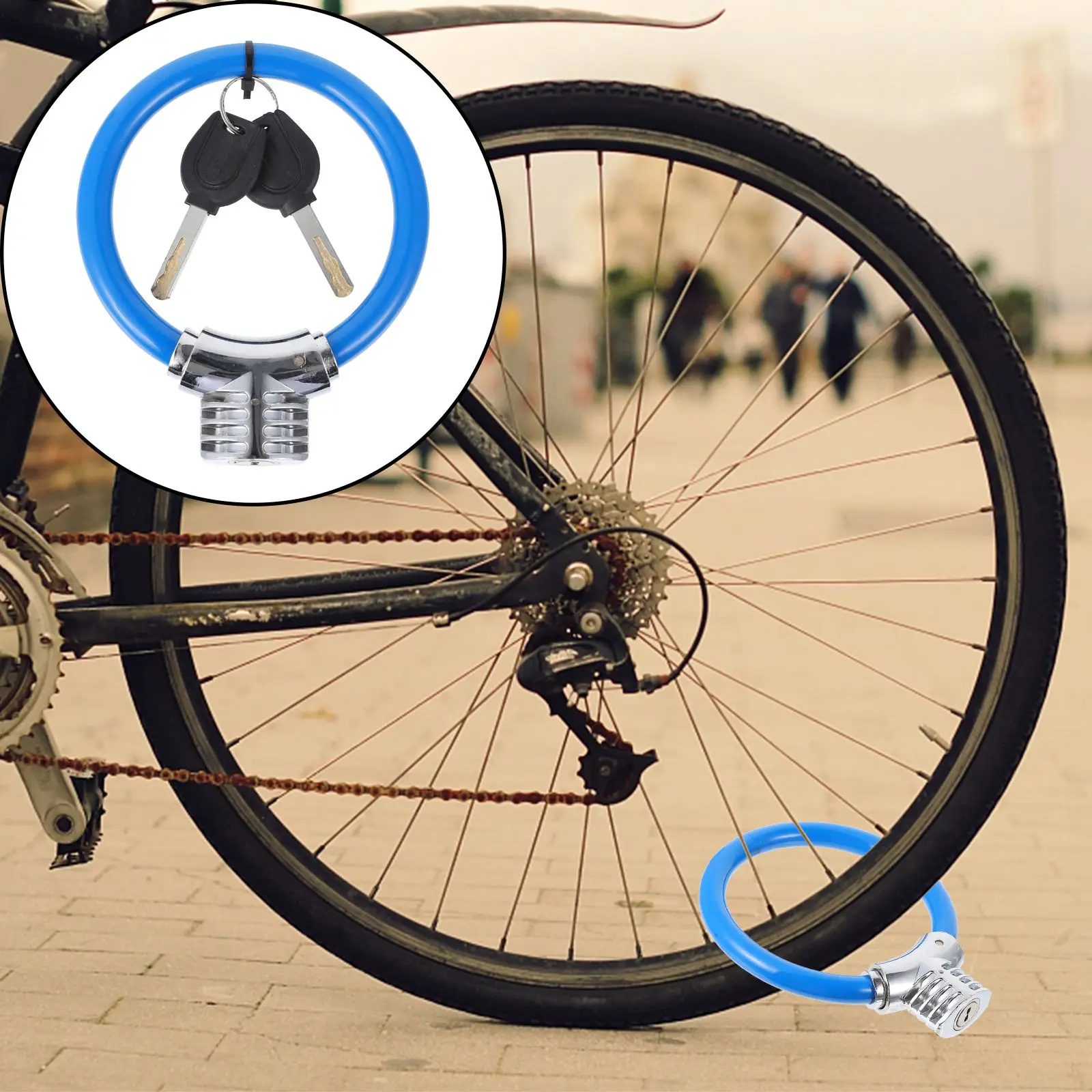 

Mini Ring Lock Bike Thickened Shaped Alloy Number Anti-theft Padlock Steel Cable Baby