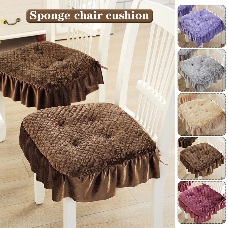 

European Luxury Chair Seats Thickened Sponge Stool Seat Pad Cushion Non-slip Office Chair Seat Cushions Home Decor Tatami Mat