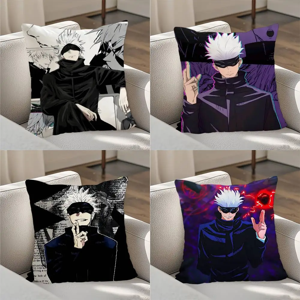 

Jujutsu Kaisen Gojo Satoru Pillow Case Luxury Double-sided For Car Pillows 45x45 Cushions Cover Home And Decoration Sofa Pillowc
