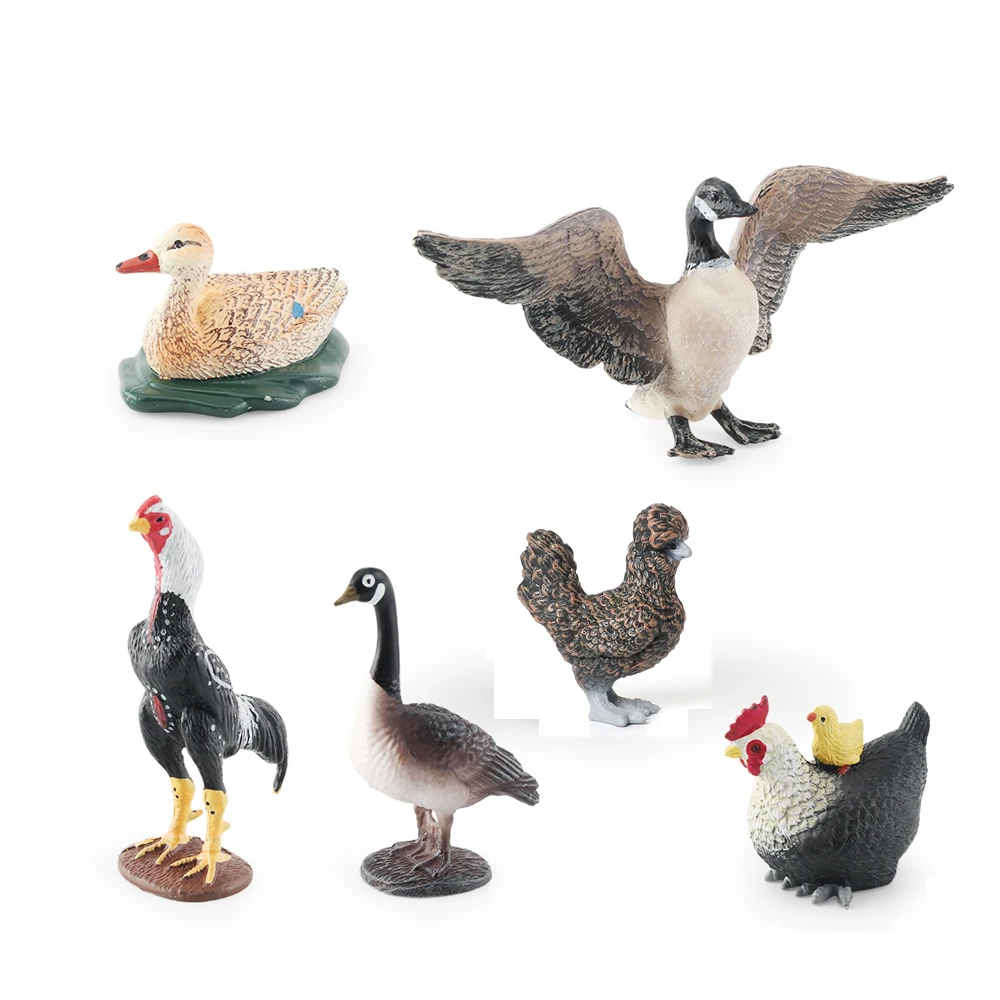 Simulation de ferme volaille, coq, poule, oie, canard, colvert, poulet, modèle de figurines, décoration de la maison, ornement de bureau