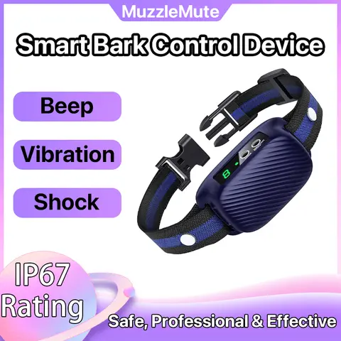 Pet Smart Dog Barking Collar with Sound Vibration Shock Functions IP67 Waterproof Smart Dog Sound Recognition System