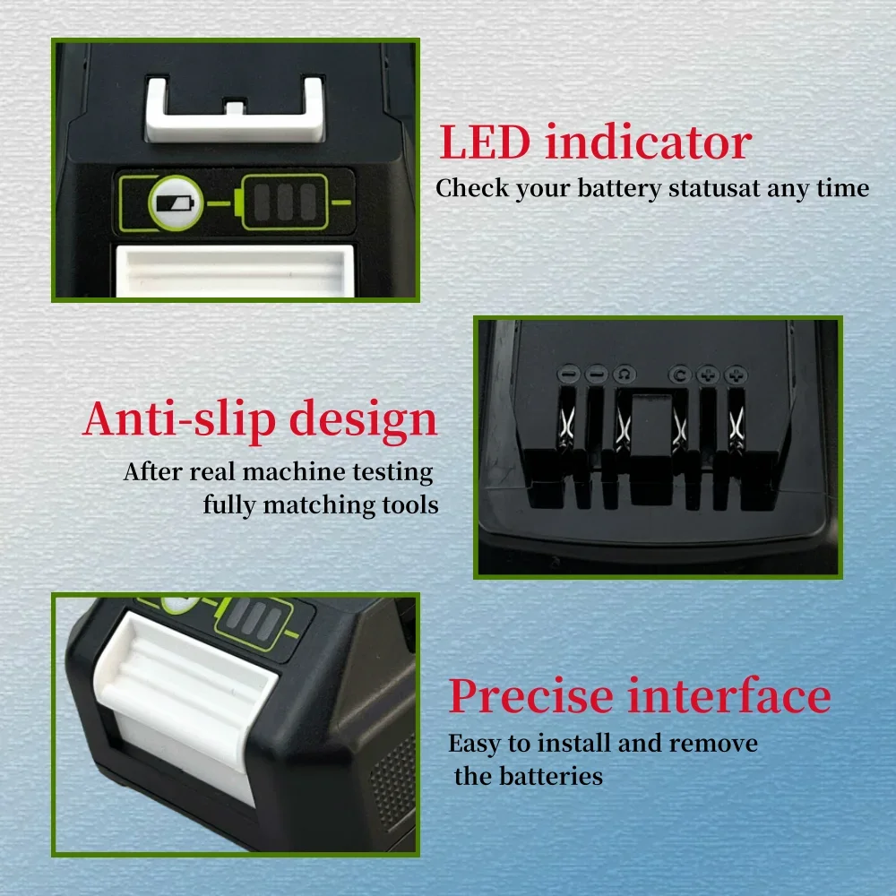 Imagem -03 - Bateria Li-ion Recarregável para Greenworks Ferramenta Elétrica Chave de Fenda Cortador de Grama Cortador 24v 3000 Mah 4000 Mah 6000mah