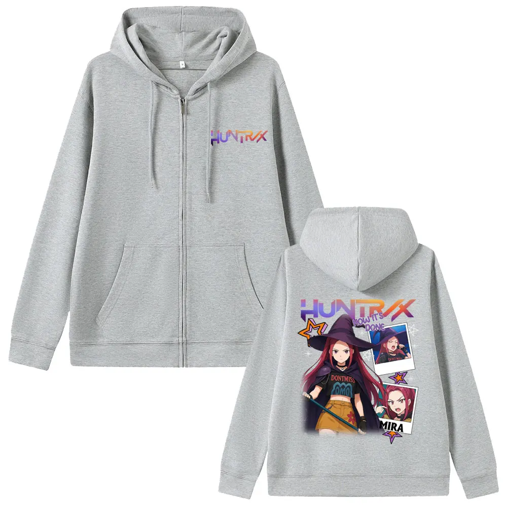Kpop Demon Hunters Mira графическая толстовка на молнии для мужчин и женщин на Рождество, Хэллоуин, стильная куртка на молнии, мужская модная толстовка большого размера