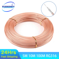 5M 10M 100M RG316 Cable RF Coax Coaxial Cable 2.5mm 50Ohm Low Loss M17/113 Shielded Pigtail High Temperature High Frequency Wire