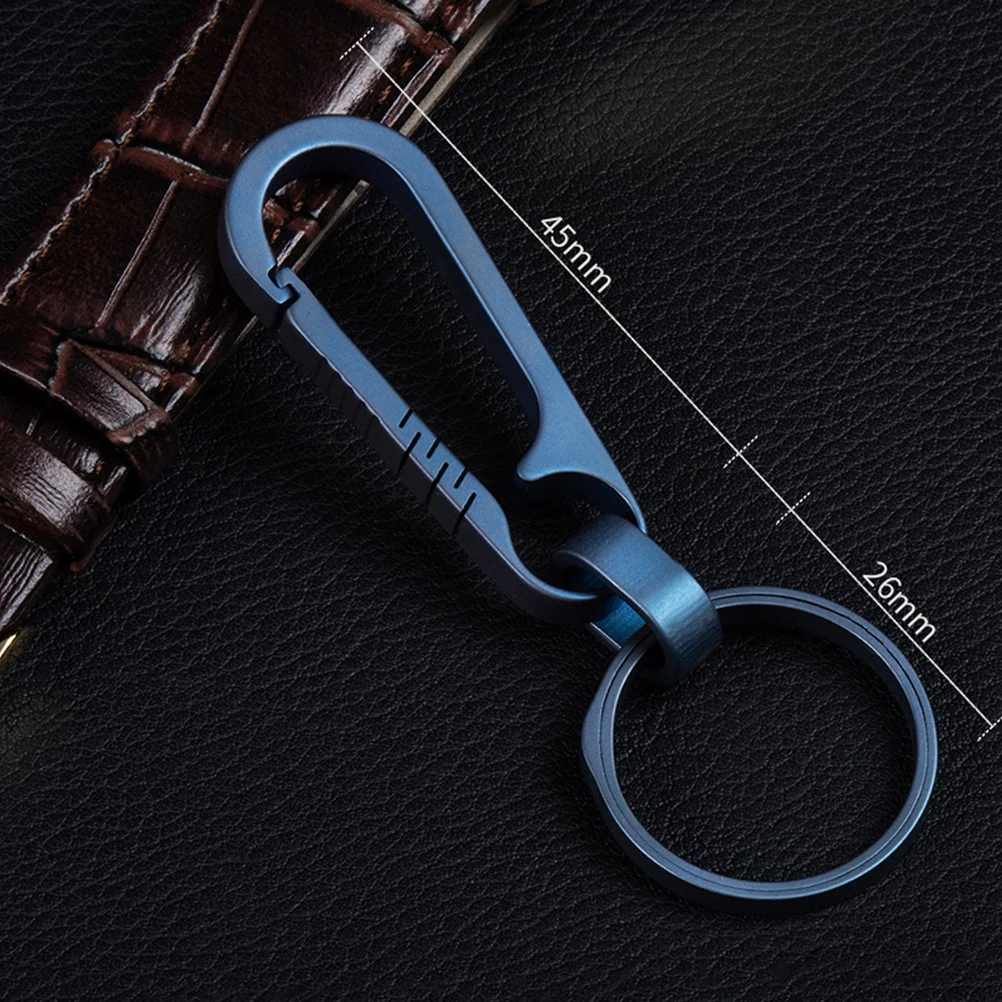 الخصر على ظهره مشبك سبائك التيتانيوم Tc4 سلسلة المفاتيح خفيفة الوزن لمفاتيح السيارة معلقة في الهواء الطلق والعتاد الأزرق كامل التصنيع باستخدام الحاسب الآلي