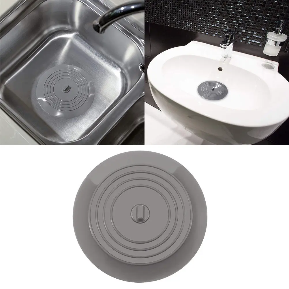 1Pcs Silicone Drain Plug Flat Base Tapered Edges Strong Suction Leak Proof for Kitchen Bathroom Laundry Tub Stopper Drain
