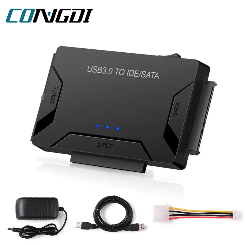 

USB 3.0 to SATA IDE Hard Disk Adapter Converter Cable for 3.5 2.5 inch HDD/SSD CD DVD ROM CD-RW 3 in 1 IDE SATA Adapter