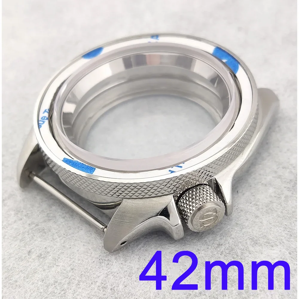

Корпус NH35 42 мм SKX007 SKX009 с винтовой короной, корпус из нержавеющей стали с сапфировым стеклом, арочный сапфировый стеклянный корпус для механизма NH35/NH36