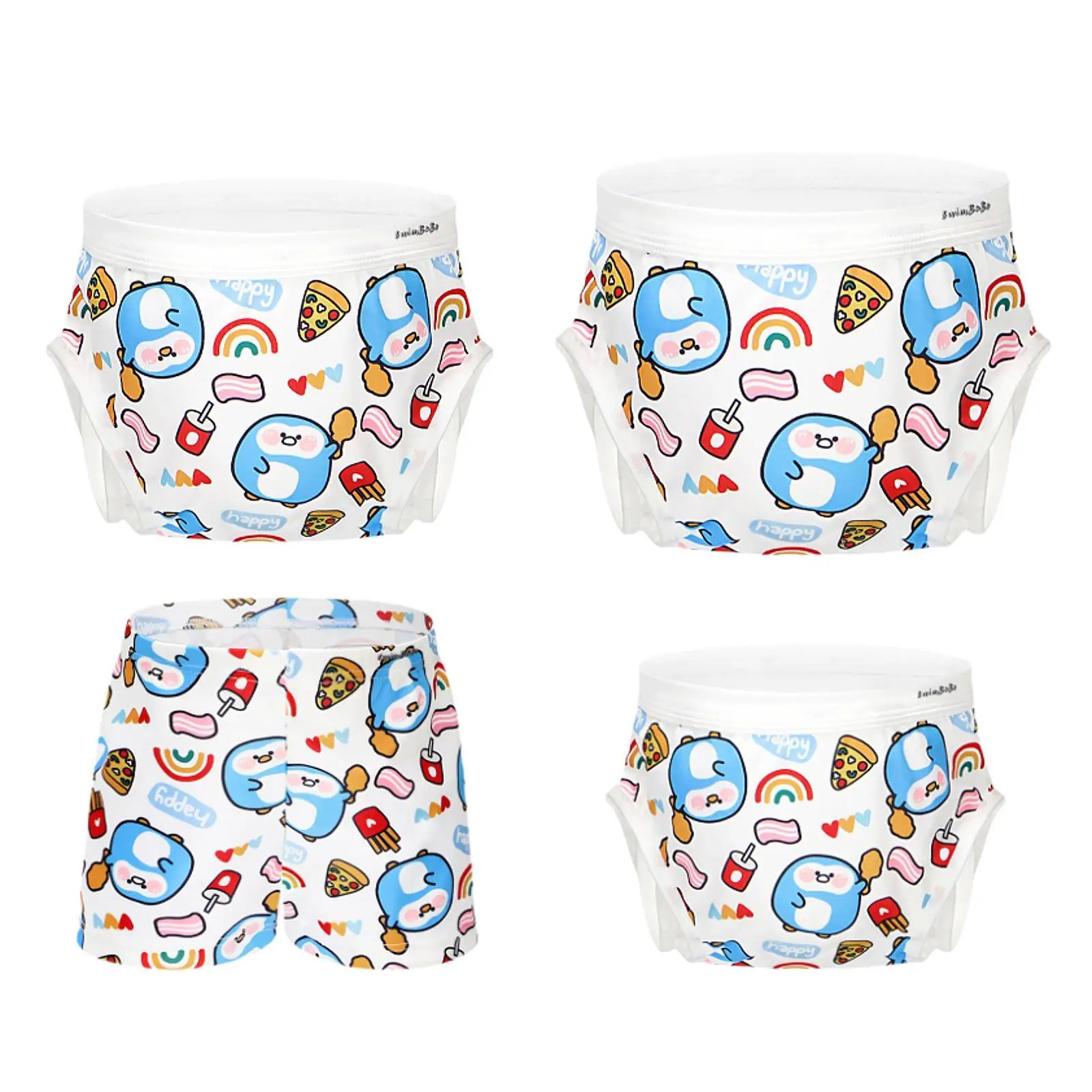 Penguin Animal Pattern Boys Swim Comfortable Swimwear Kids Swimming Shorts Home Playing for Child Sports Activities