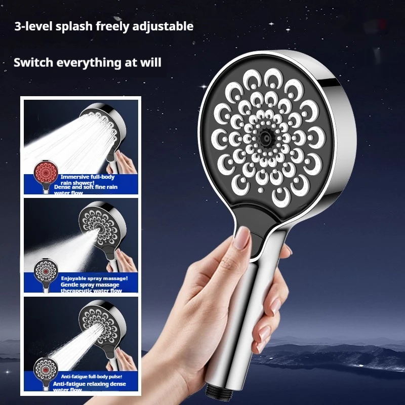 

3 Modes Large Panel High Pressure Shower Head Water Saving Adjustable Showerhead Bathroom Accessories