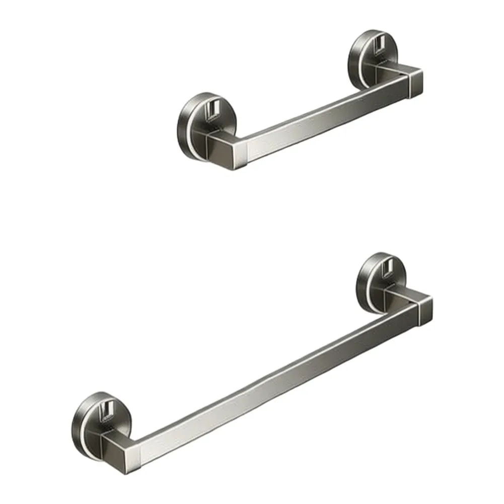 Suction Based Towel and Slipper Rack for Bathroom Use Constructed from Moisture Resistant Aluminum for Long Term Durability