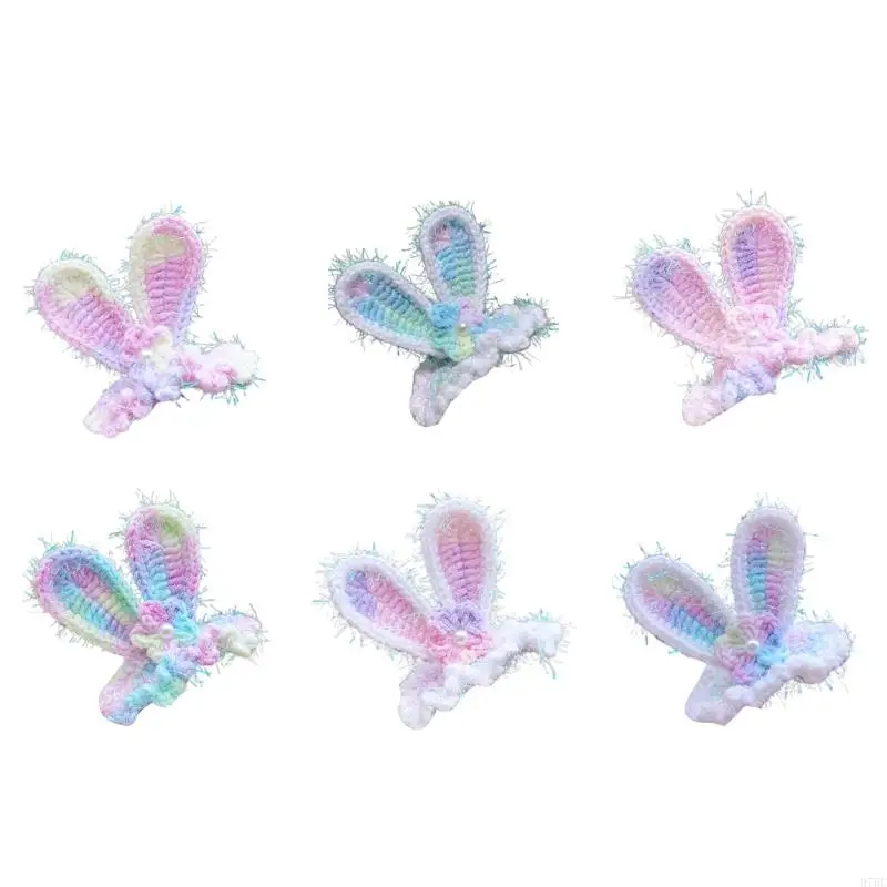 

97BC Hair Clip for Girls Knitted Hair Pins Baby Rabbit Ears Hair Barrettes