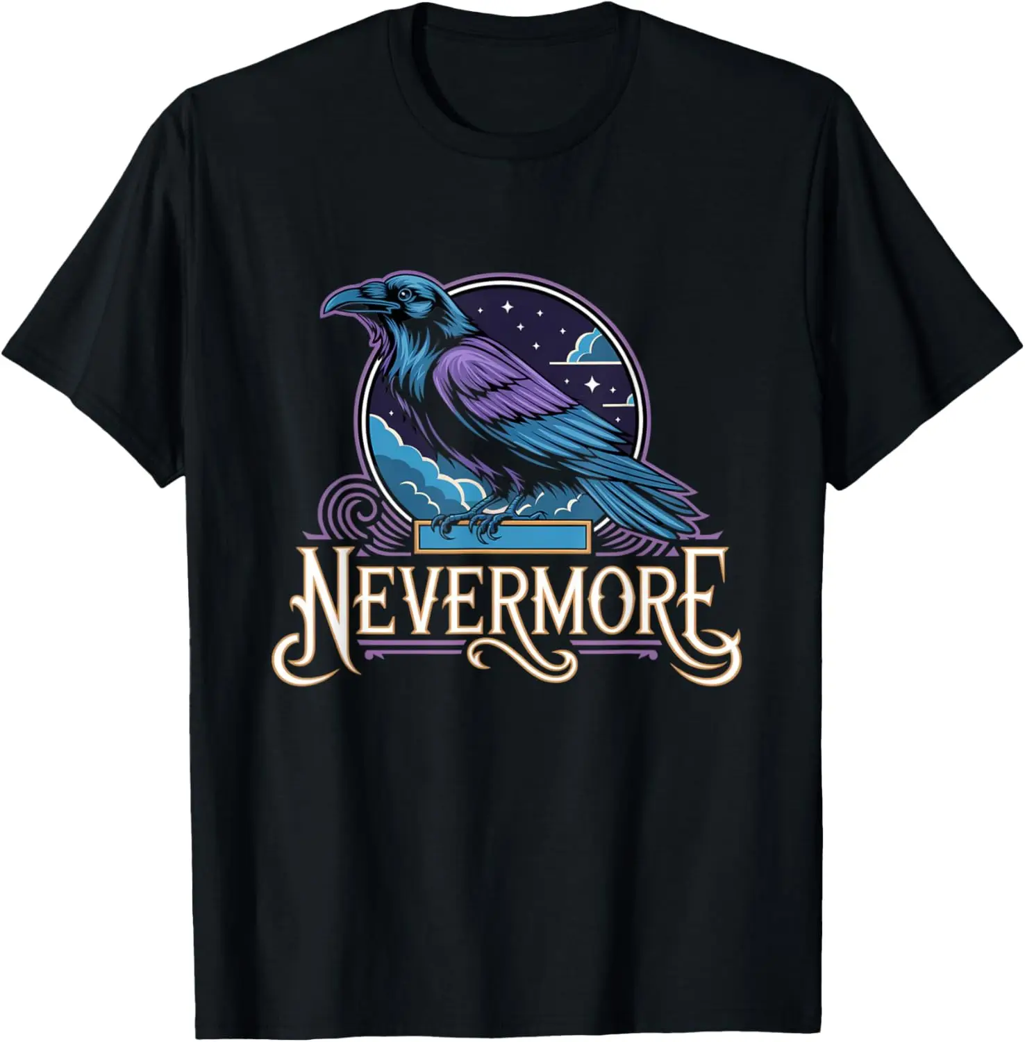 

Nevermore Gothic Raven Literary Quote Design T-Shirt