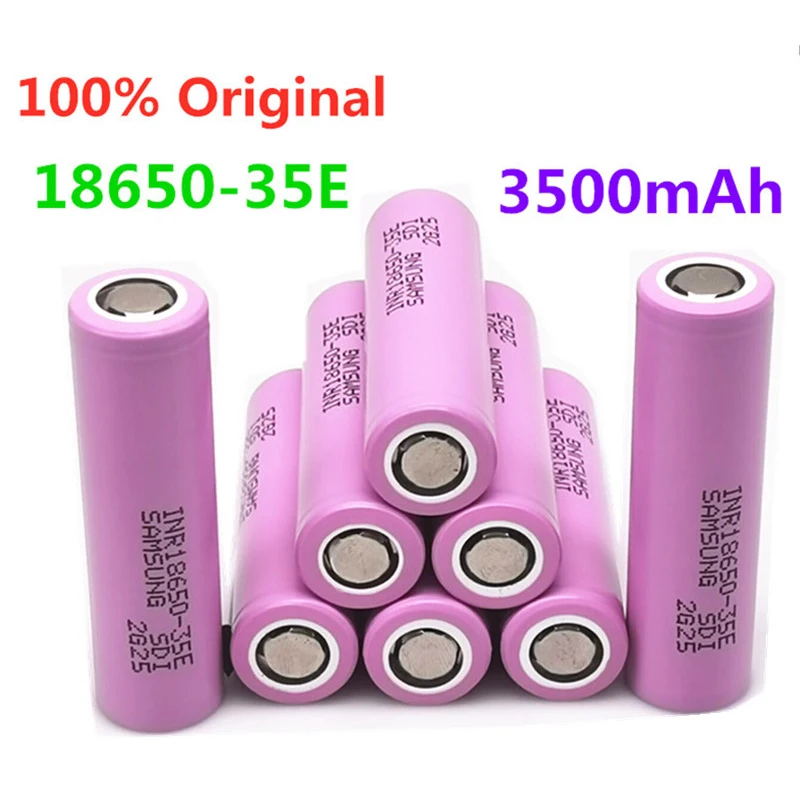 Bateria Recarregável Li-ion Aokaidikui, 18650, 3500mAh, Descarga 20A, INR18650 35E, 3.7V, 100% Original