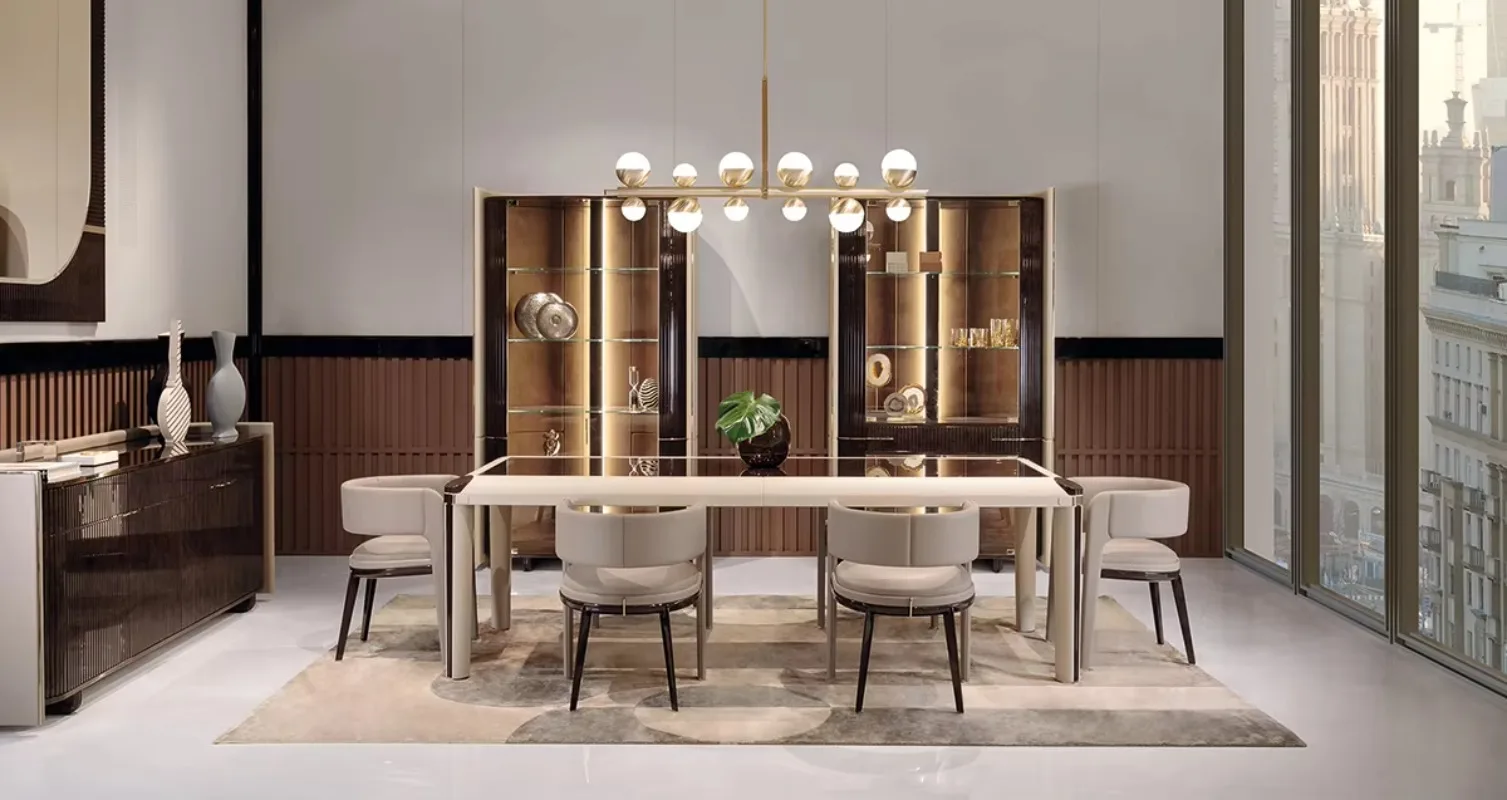 Italian Style Designer Villa Light Luxury Minimalist Living Room Display Cabinet High-End Restaurant Customized Wine Cabinet