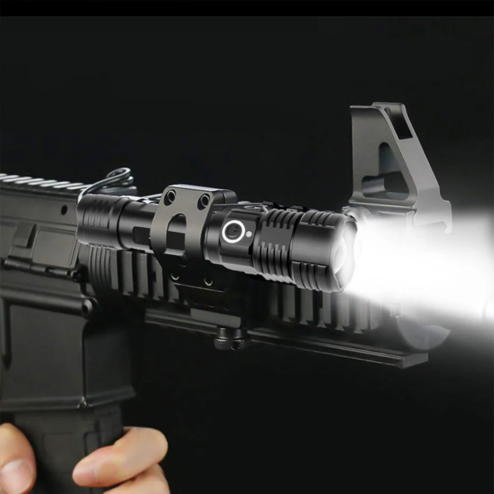 

1Pcs Multifunction LED Flashlight Aluminum Alloy USB Rechargeable Telescopic Zoom Outdoor Camping Hunting Hiking Torch Ultra