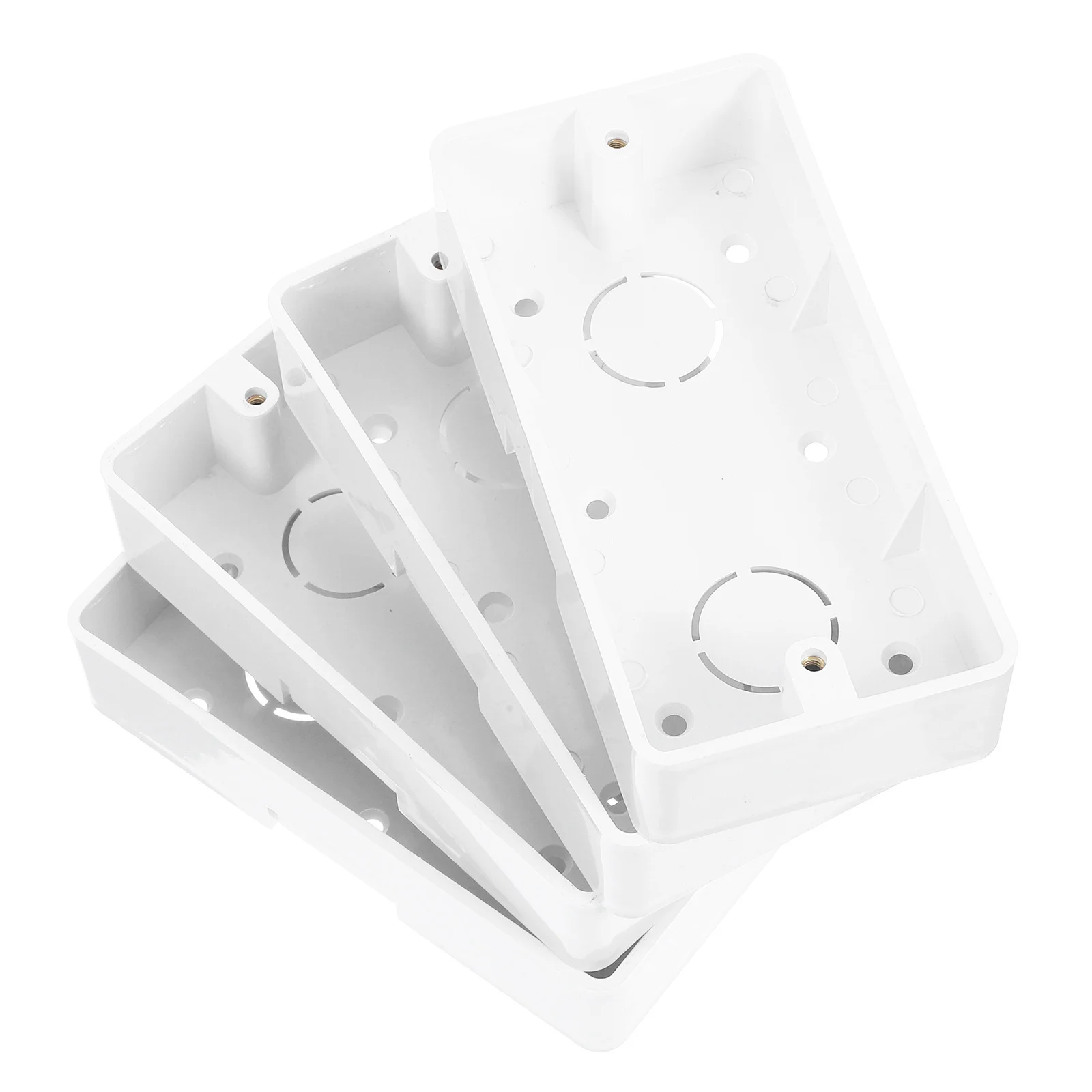 

4pcs Surface Mount Electrical Junction Durable Plastic Wall Home Office Easy Install Power Outlet Fixing Socket Cover For
