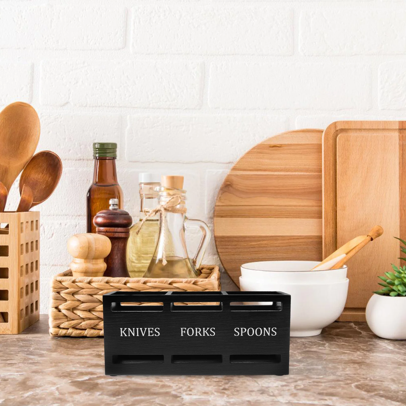 

Cutlery Storage Box Utensils Silverware Countertop Chopsticks Container Holder Case Adjustable