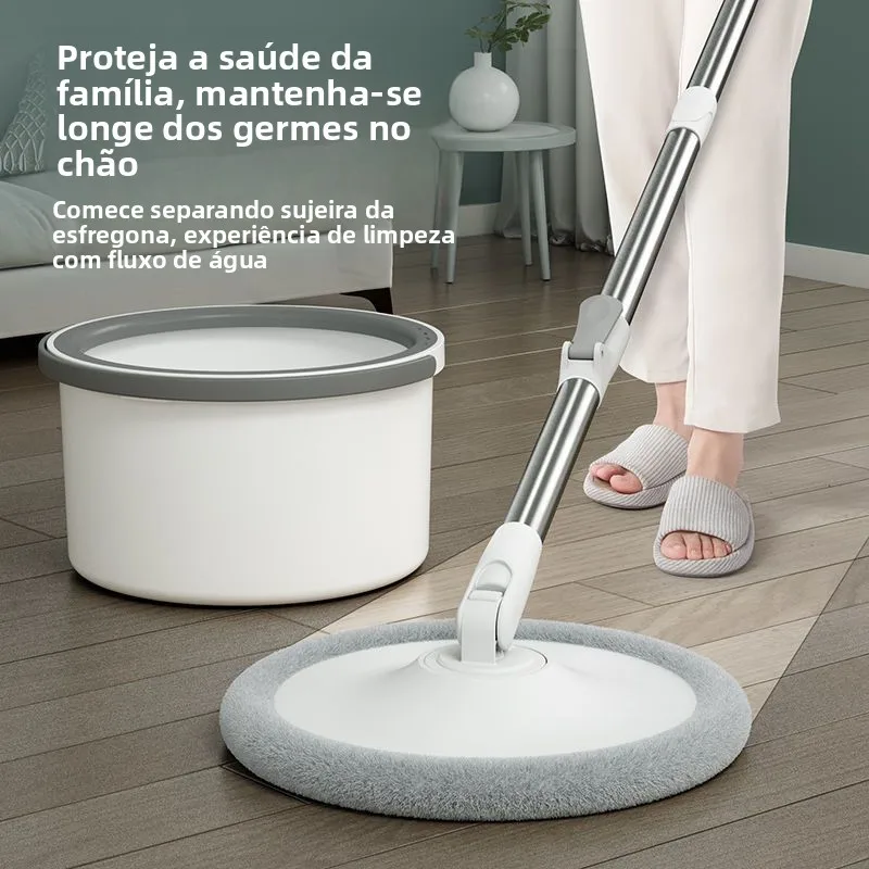 ハンズフリー乾湿両用フラットモップ-硬質床用-高吸水性電気機械式洗浄不要家庭用掃除ツール