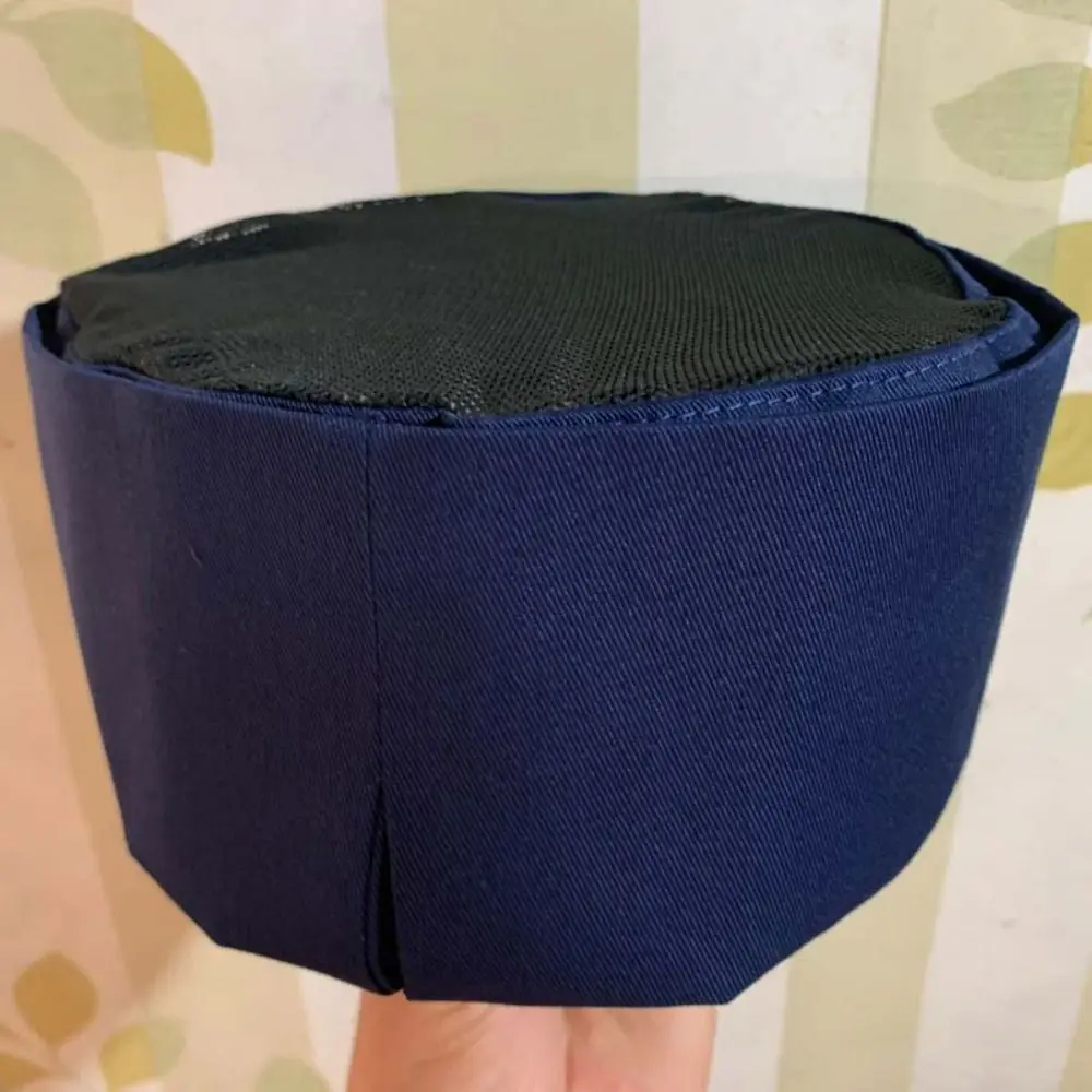 Japanese-Style Breathable Sushi Cap Mesh Solid Color Chef Hat No Eaves Black Chef Flat Top Caps Japanese and Korean Cuisine