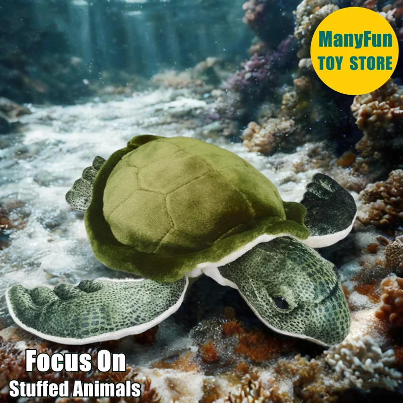 

Green Sea Turtle Plush Toy,Lifelike Sea Turtle Stuffed Animal,Realistic Hawksbill Turtle Plushie, Kemp's Ridley Sea Turtle Doll
